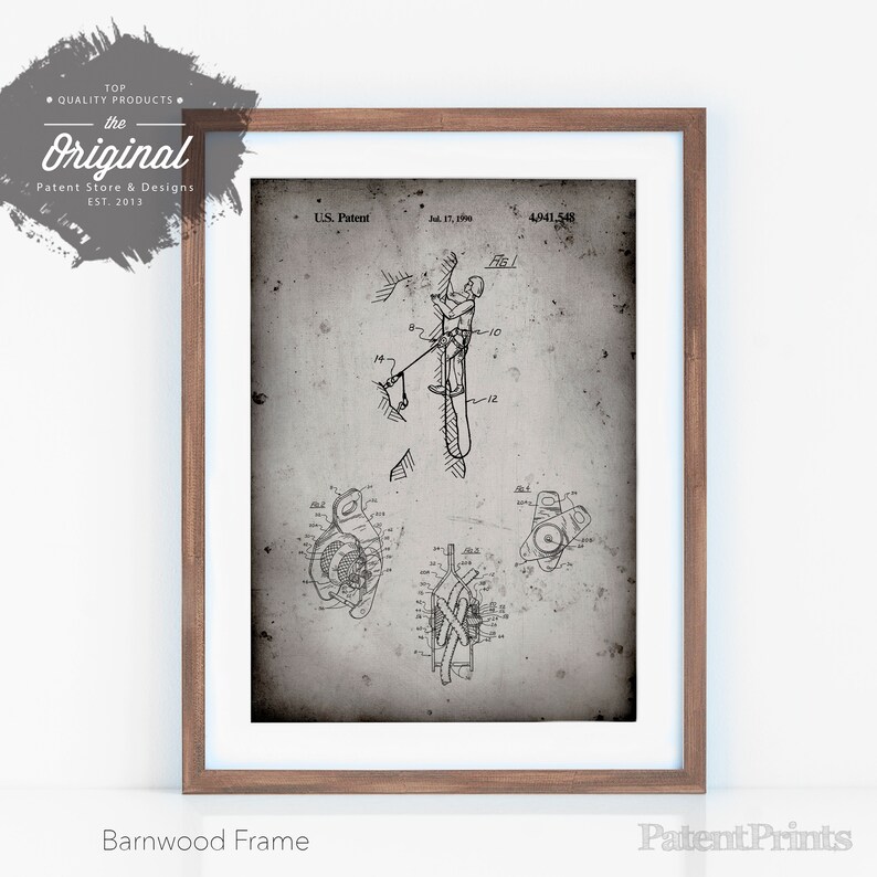 Rock Climbing Silent Partner Solo Belay Patent Poster Rock Etsy