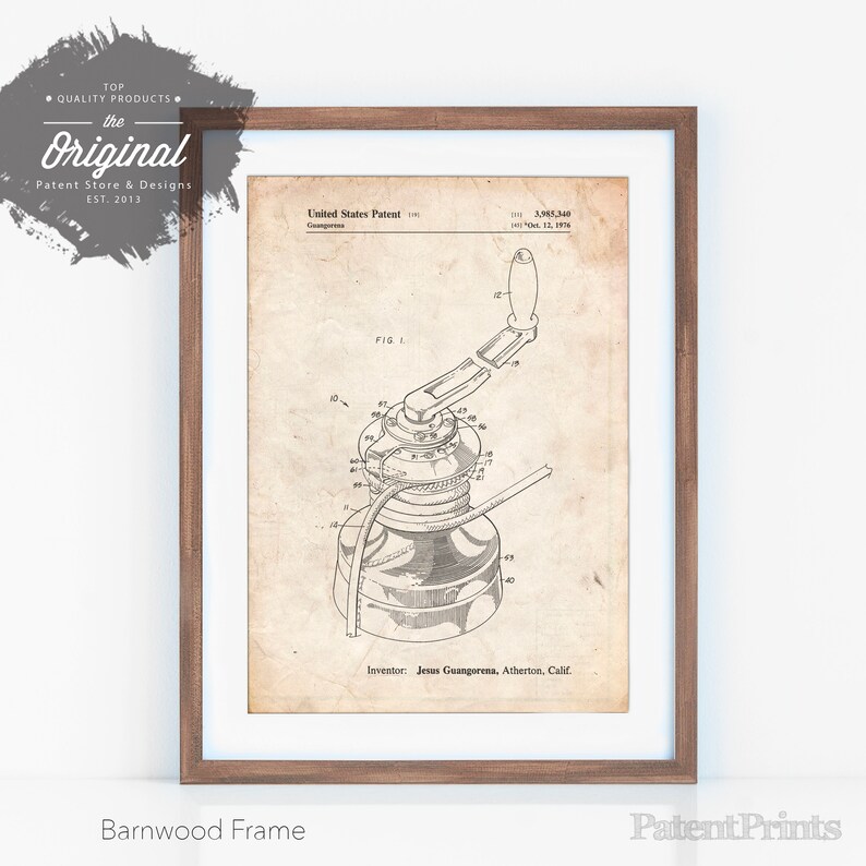 Sailboat Winch Patent Poster Sailboat Art Sailing Decor | Etsy