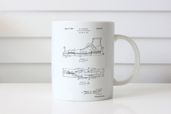 Vintage Ski S 1939 Patent Mug Mountain Home Decor Snow Etsy