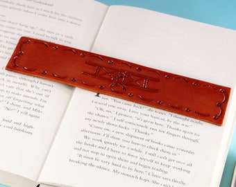 Tiger Moth Hand Carved Leather Bookmark, Aviation Gifts For Pilots, Handmade Birthday Gift For Dad, 3rd Leather Anniversary Husband Gift Him