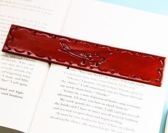 Cessna Bookmark, Hand Carved Leather Bookmark, Plane Book Mark, Anniversary Gift For Husband, Cessna Pilot Gift For Dad Unique Aviation Gift