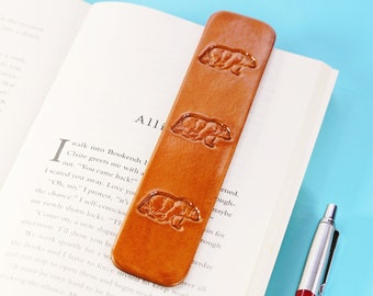 Bear Bookmarks Leather Bookmark, Unique Birthday Gift For Dad, Handmade Gifts For Him and Her, Leather Gifts For Father, Bear Book Mark