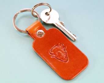 Buffalo Keychain, Leather Keychain, Gift For Dad, Buffalo Head Keychain, Buffalo Keyring, Leather Keyring, Unique 3rd Anniversary Gift