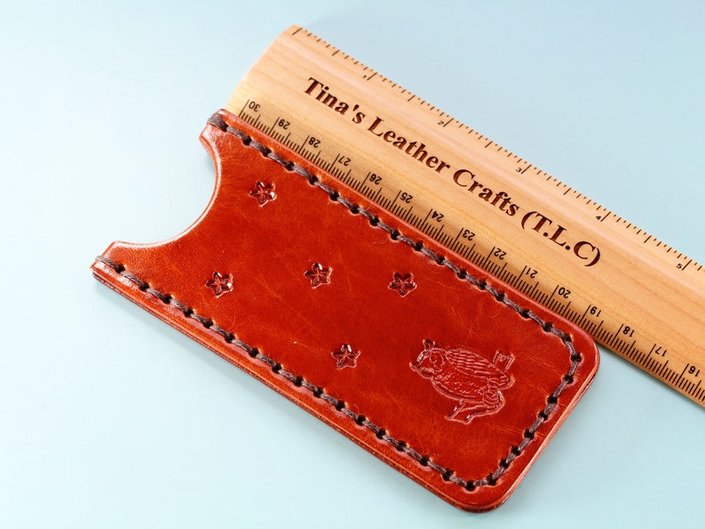 Leather Comb Case Owl Comb Case, Owl Lover Gift Owl Gifts For Him And Her, Pocket Comb Case, Handmade Leather Gift Bird Lovers Comb Cover image 4