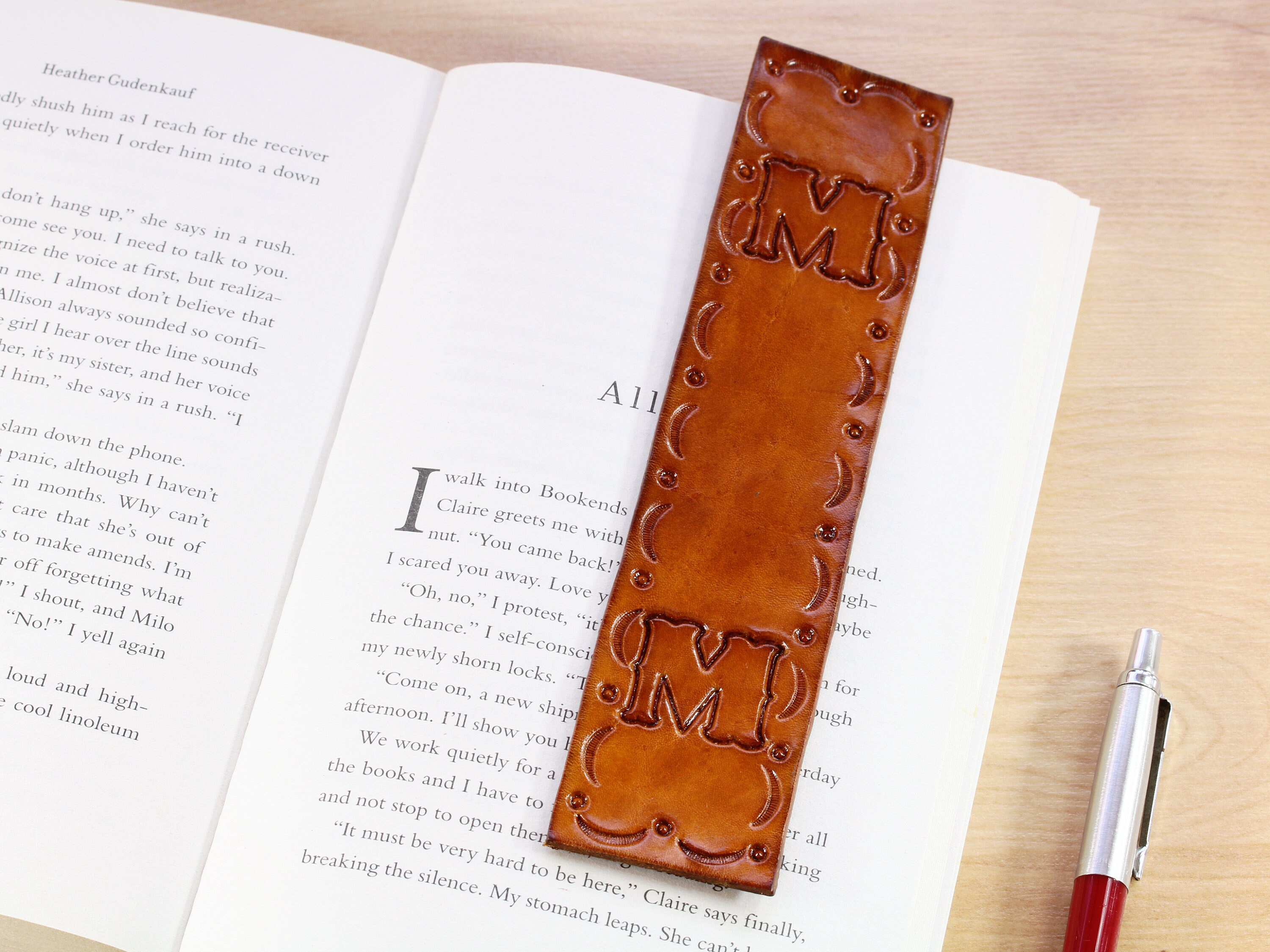 Personalised Initial Leather Bookmark Monogrammed Bookmark Etsy
