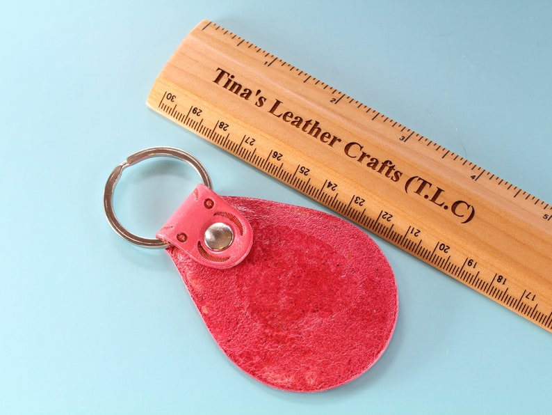 Rose Leather Keychain, Rose Keychain, Handmade Pink Leather Keyring, Roses Keyring, Floral Gift Birthday Gift For Mum, Rose Key Fob For Her image 3