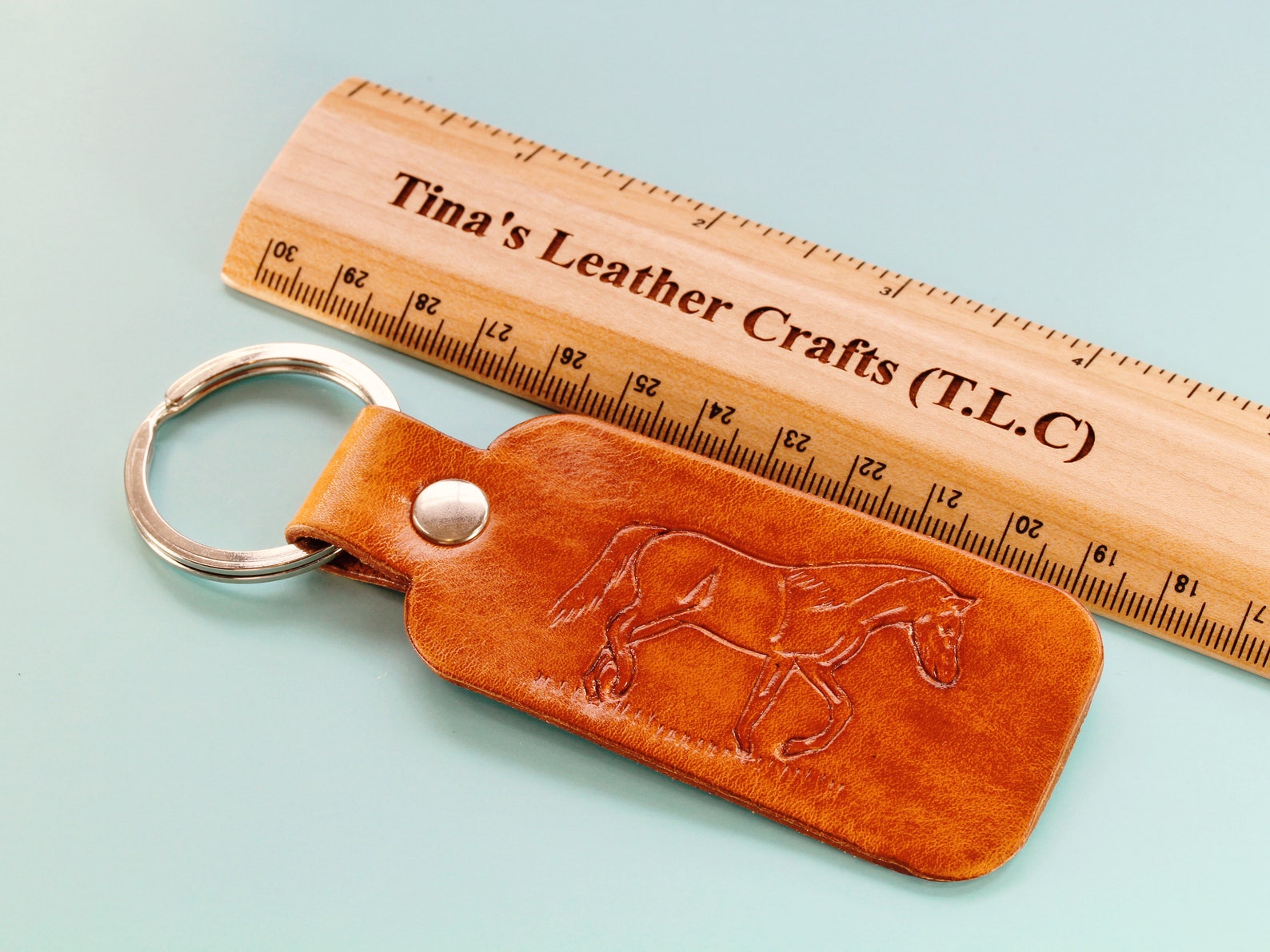 Hand Carved Leather Keychain Horse Keychain Handmade Horse Etsy