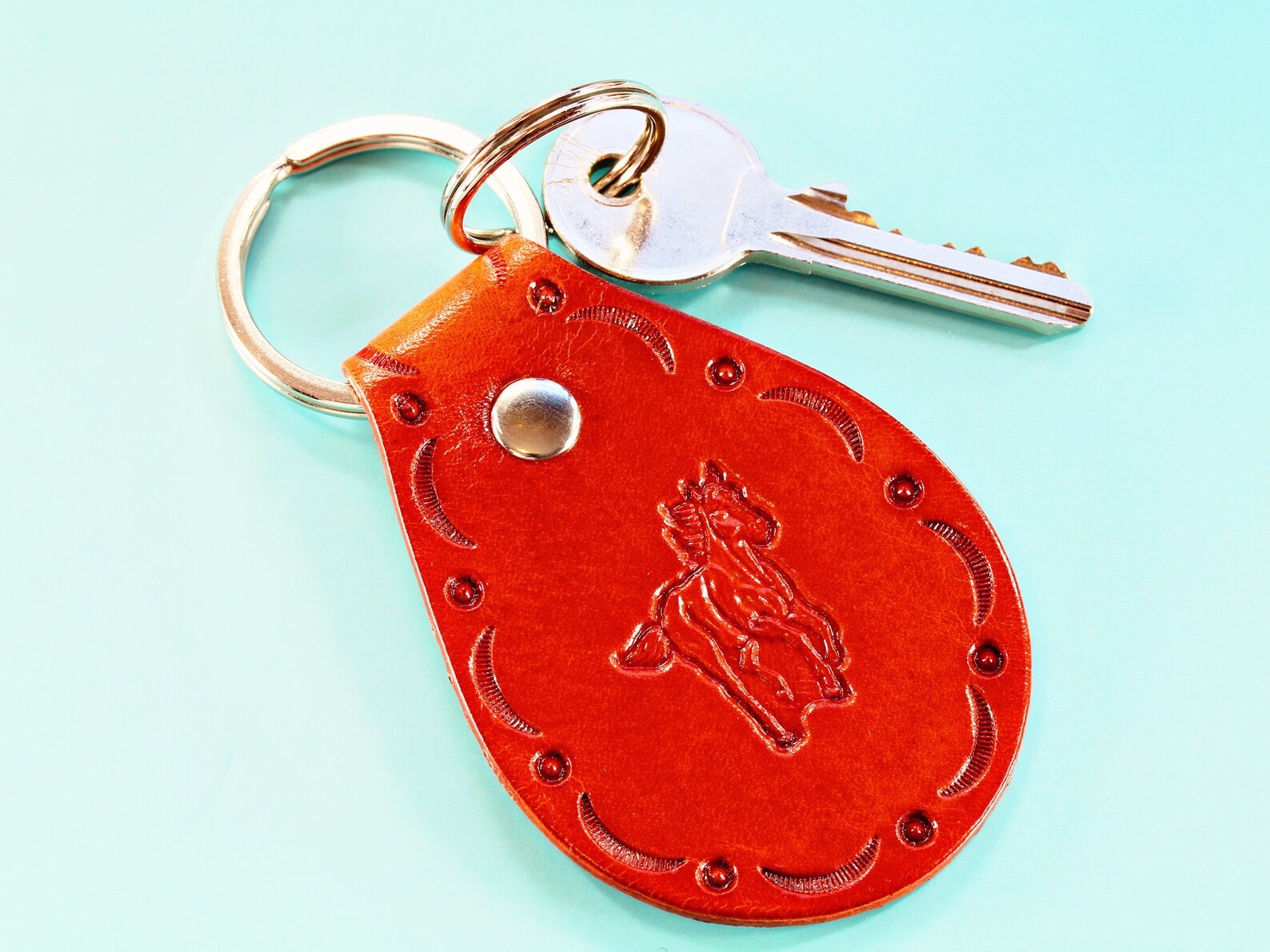 Horse Keychain Leather Key Fobs Horse Key Fob Handmade Etsy