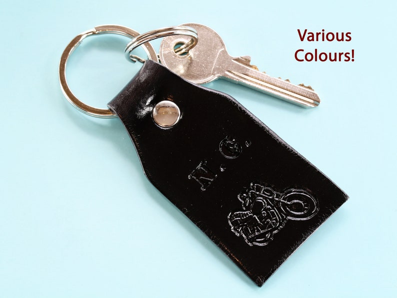 Personalized Motorcycle Keychain Handmade Leather Keychain Etsy