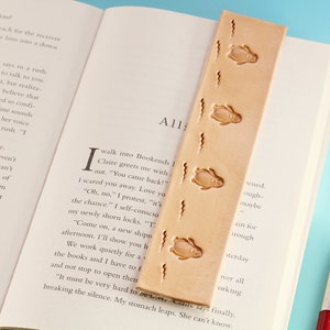 Penguin Bookmark, Leather Bookmark, Boyfriend Gift, Penguin Gift, Handmade Book Marks, Leather Anniversary Gift, Romantic Gift, Couples Gift image 3