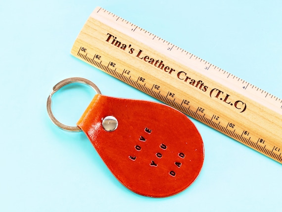 XKFS FD03 Leather Key Ring I Love You Daddy Fathers Day Design 