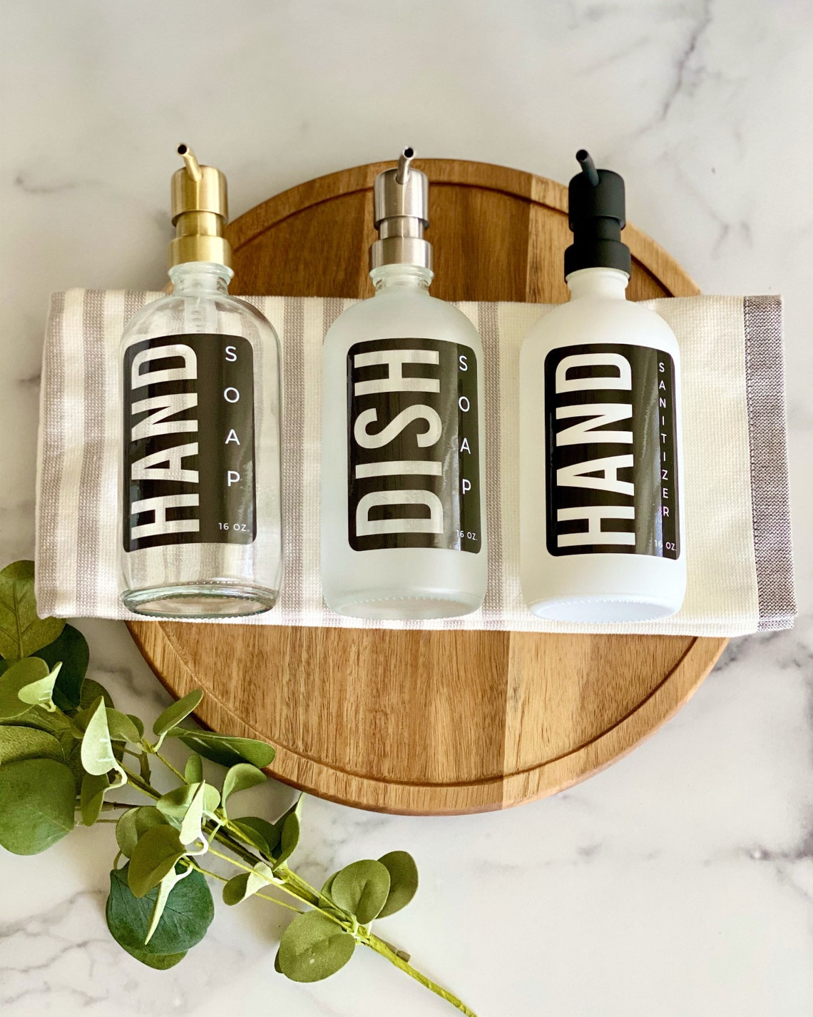 Glass Bottle Hand Soap/Dish Soap/Lotion Soap Dispensers Etsy