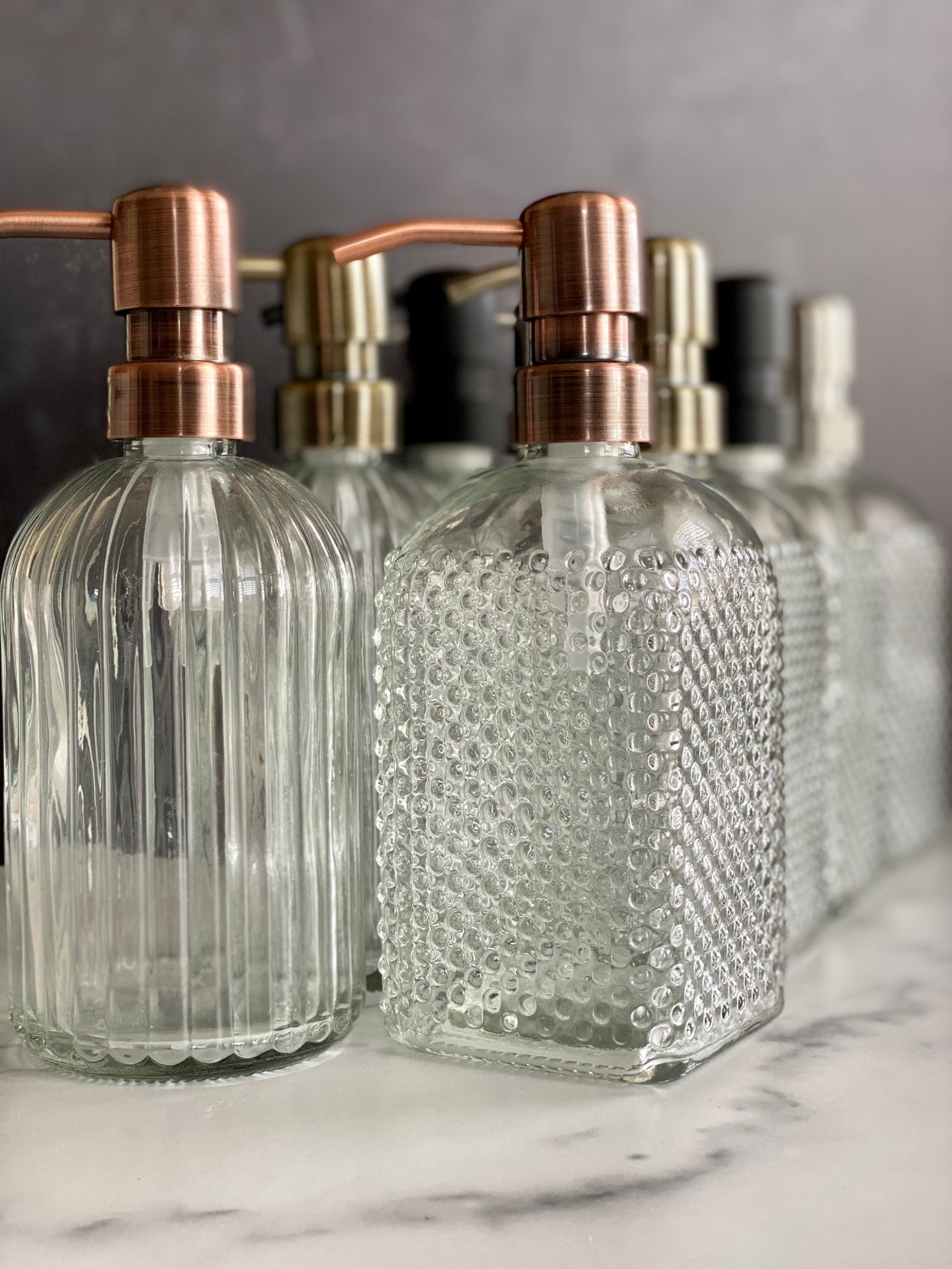 Set of Vintage Glass Soap Dispenser Apothecary Refillable Etsy
