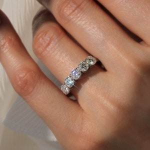1.5 CTW Brilliant Moissanite Classic Five Stone Ring Platinum