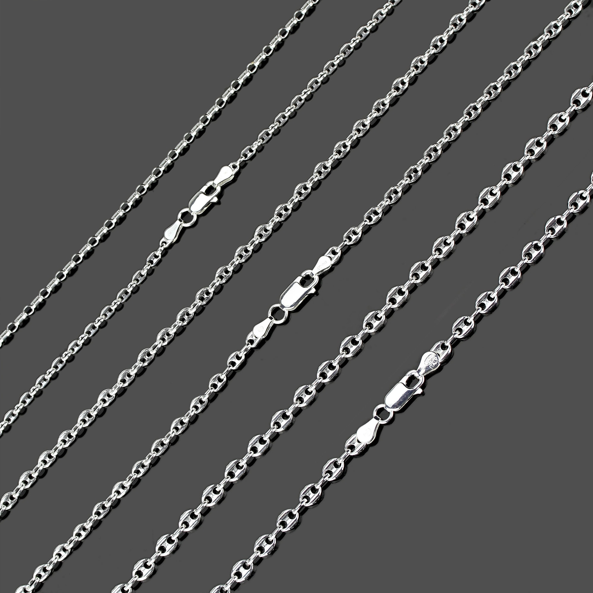 Anchor Chain, Sterling Silver Necklace for Women, PUFFED ANCHOR