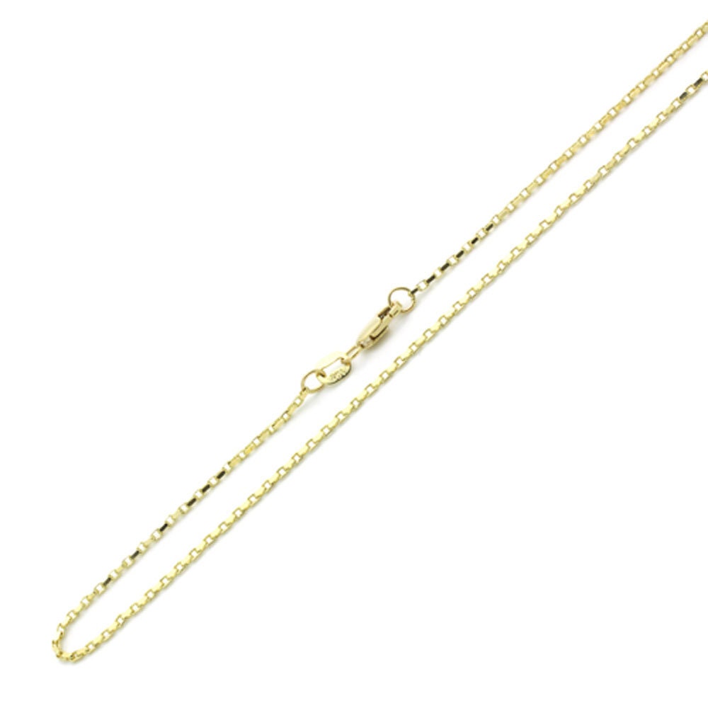16, 18, 20 Inches Solid 14K Yellow Gold Chain 1.2mm Square Rolo Chain Necklace