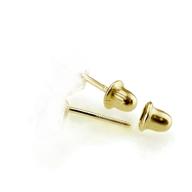 DLNBO-472M Women 14K Gold Stud Multi-Color Crystal Ball Screwback Earrings 4.5m