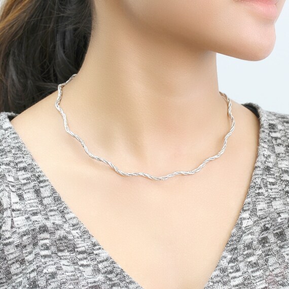 Sterling Silver Necklace Omega Necklace 
