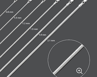 Round Snake Chain Necklace or Bracelet, 925 Sterling Silver Necklaces Women, Made In Italy