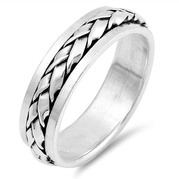 Custom Engraving Men Women 6MM 925 Sterling Silver Ring | Etsy