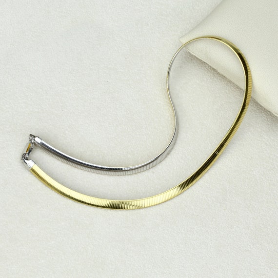 sterling silver flat omega necklace