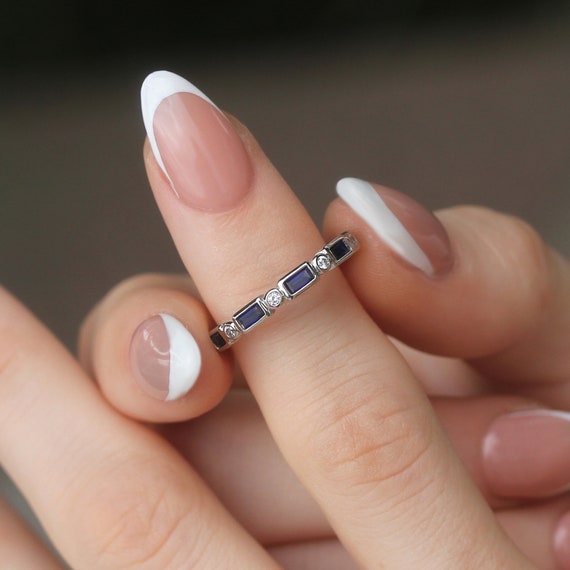 Cz eternity band 14k white gold deals