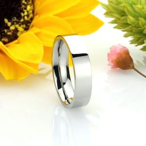 Custom Engraving Men Women Fashion 5MM Comfort Fit Stainless Steel Ring Wedding Band Classic Flat Ring(DCTRSS305)