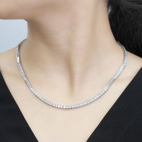 One Carat Bridal Choker Necklace Silver 0632 – zuhafashion