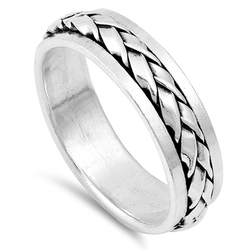 Custom Engraving Men Women 6MM 925 Sterling Silver Ring Etsy