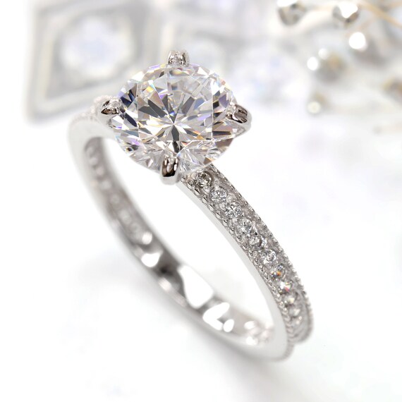 14k white gold 2024 simulated diamond rings