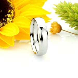 Custom Engraving Personalized Ring Men Women Surgical Stainless Steel Ring Wedding Band 3, 4, 5, or 6mm Comfort Fit Classic Domed Thumb Ring
