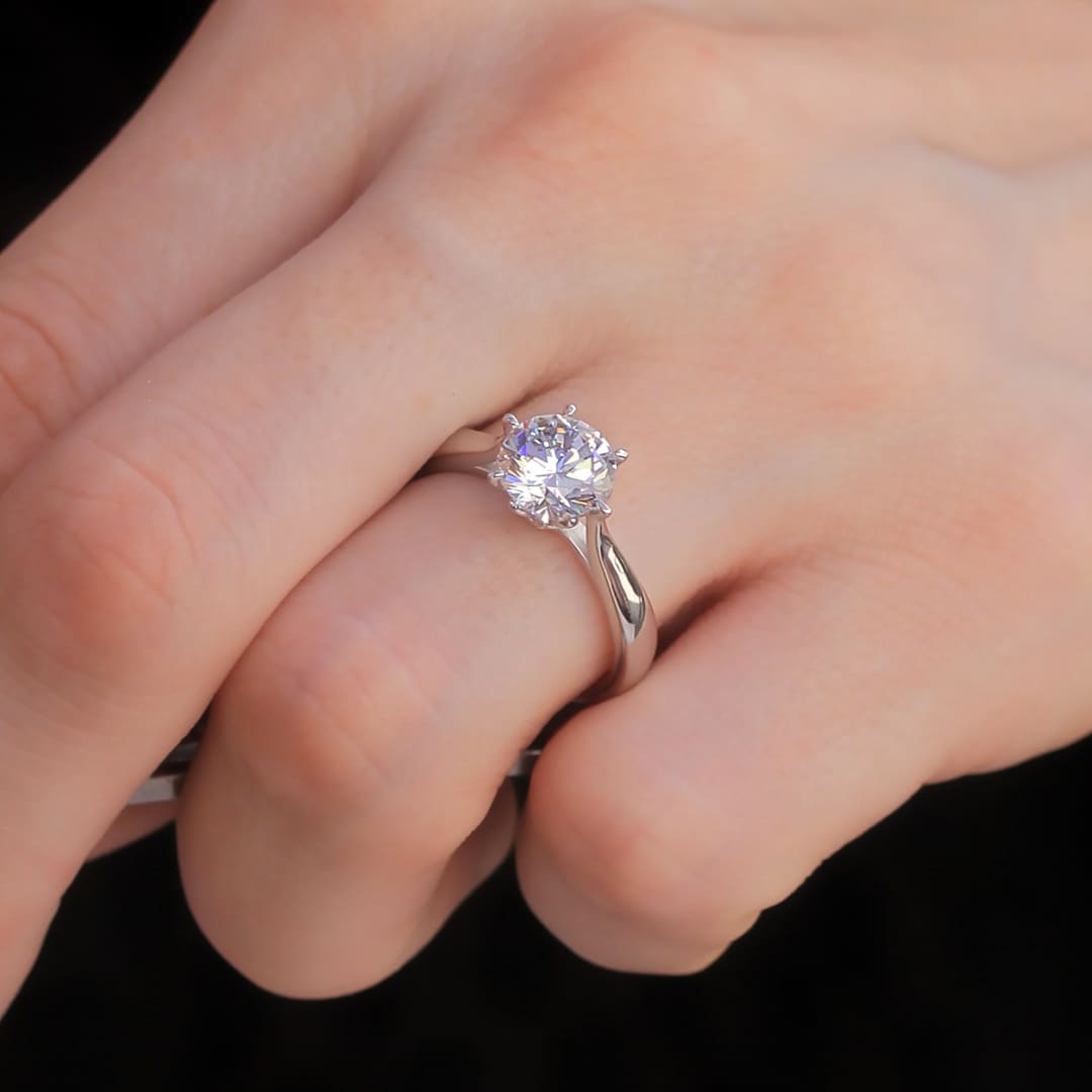 Sterling silver solitaire best sale ring
