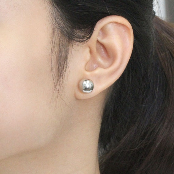 10mm Ball Earrings Post Stud Highly Polished Sterling Silver 10mm Ball Earrings Post Stud Highly Polished Sterling Silver