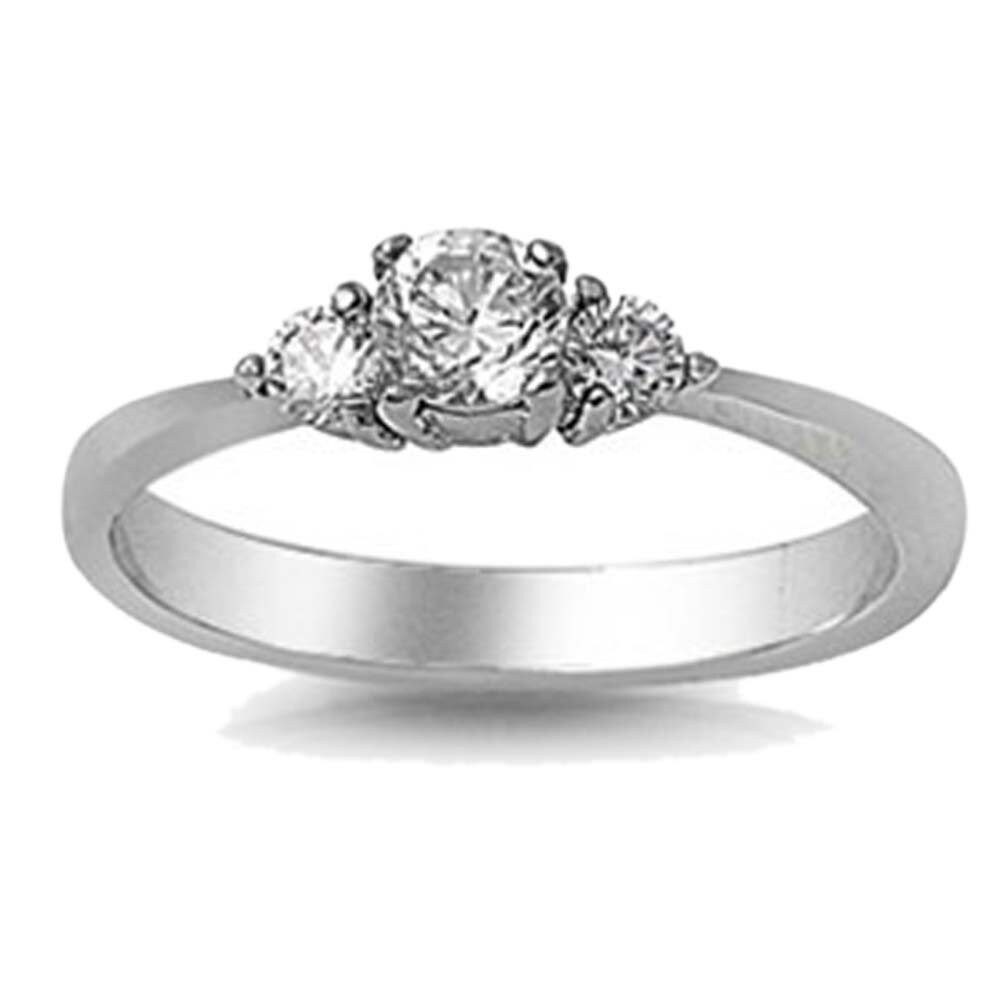 Women 5MM Stainless Steel Ring Three Stone Engagement Etsy