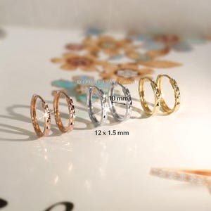 14K Solid Gold Huggies Hoop Earrings, Diamond Cut Tiny Hoops, Hypoallergenic Sleeper Earrings, Gift