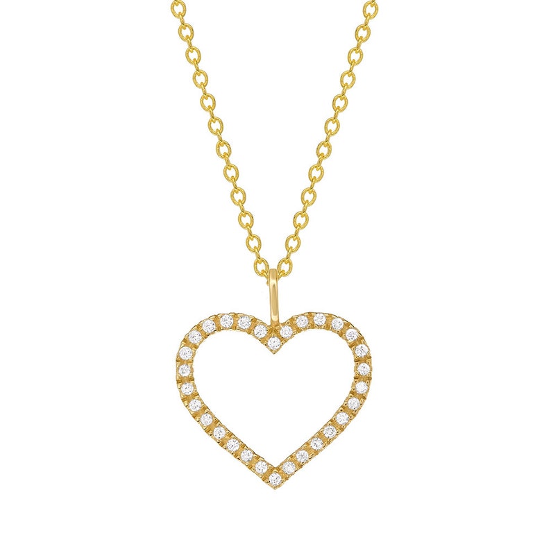 exclude chain GDP516Y Women 14K Gold 0.10 cttw Diamond Heart Pendant