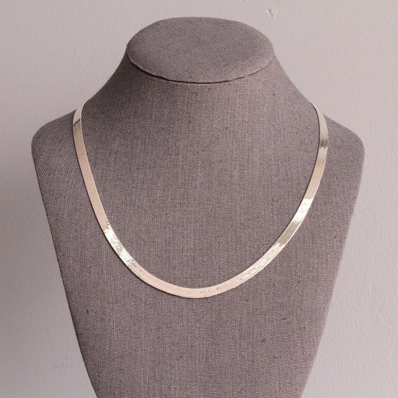 HERRINGBONE Necklace Sterling Silver Chain Necklace 210.5mm Etsy