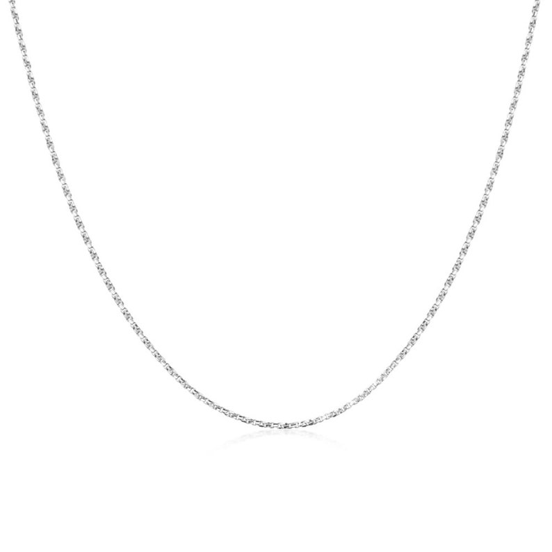 Solid 14K White Gold Chain Necklace 1mm Fancy Twisted Box Etsy