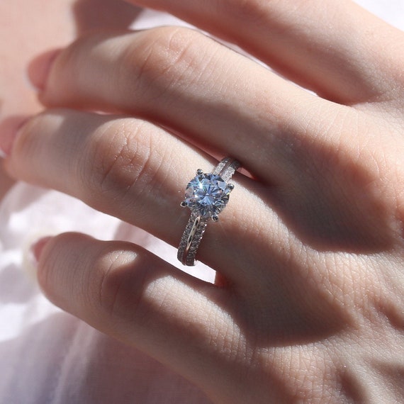 Anillos De Corazón Para Mujer, Color Plata, Compromiso De Boda