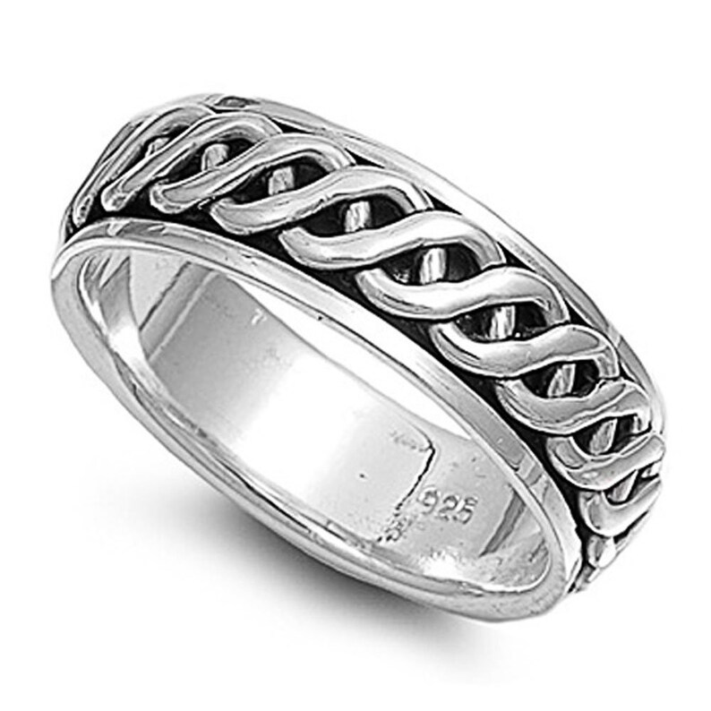 Custom Engraving Men Women 7mm 925 Sterling Silver Oxidize Etsy