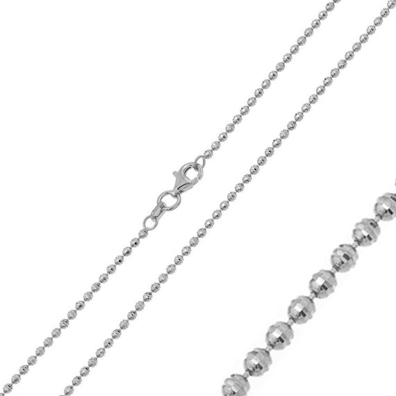 Men Women 1.8mm Silver Necklace Rhodium 
