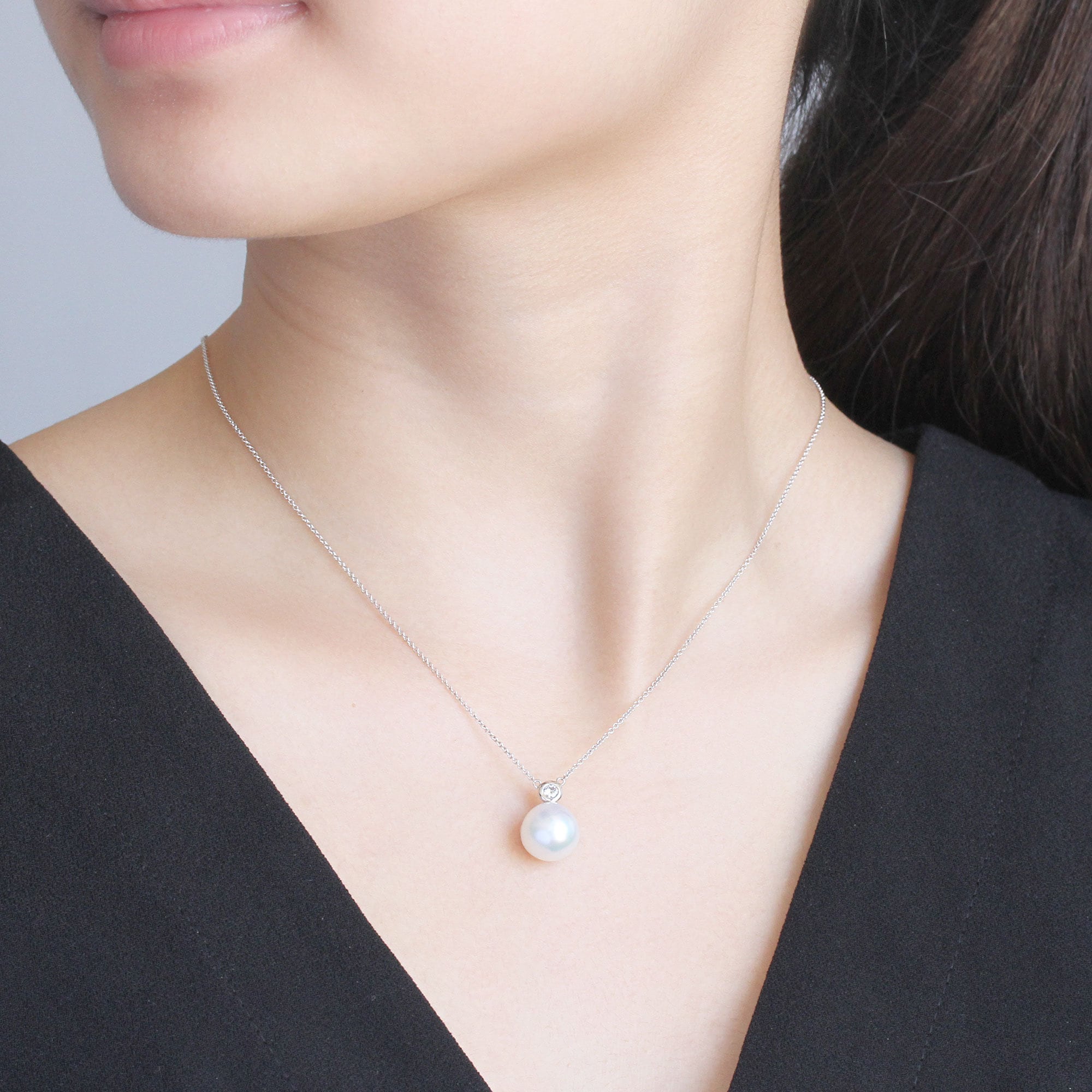 Genuine Pearl Necklace 14K Gold Rose 
