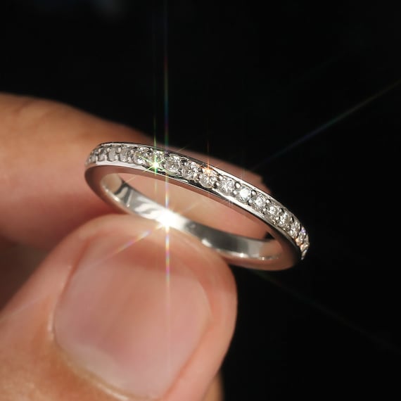 Round Brilliant Cut Diamond Channel Pave Set Eternity Ring In Platinum –  RockHer.com