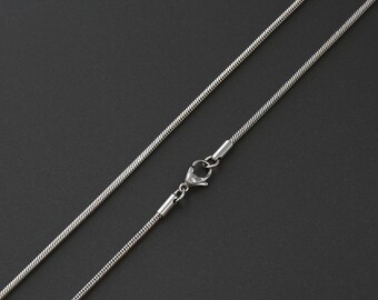 SNAKE Chain, Surgical Stainless Steel Chain Necklace for Men Women,  2mm Wide Snake Chain Necklace, Choker Necklace, Steel Necklace