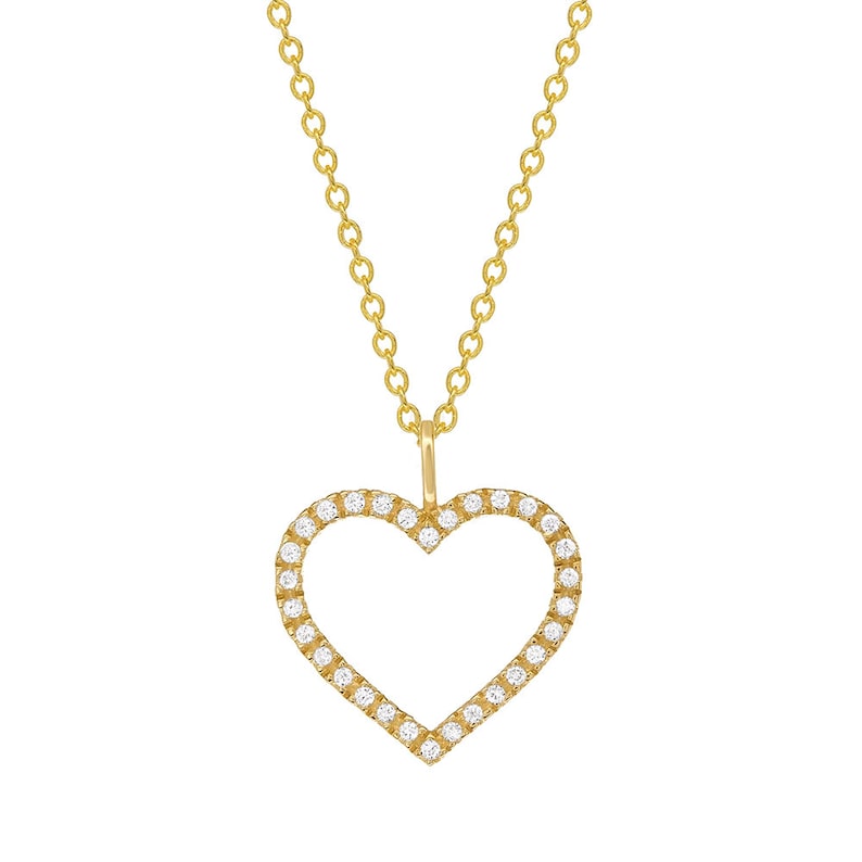 exclude chain GDP516Y Women 14K Gold 0.10 cttw Diamond Heart Pendant
