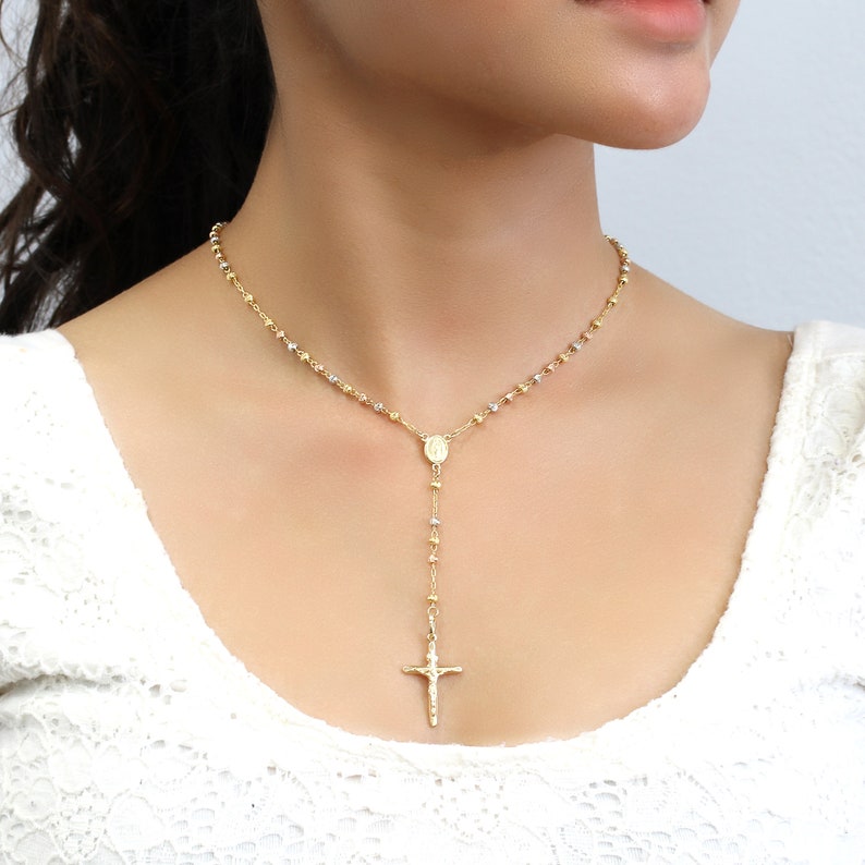 Solid 14K Tri Color Gold Chain Necklace 3mm 4mm 5mm Diamond Etsy