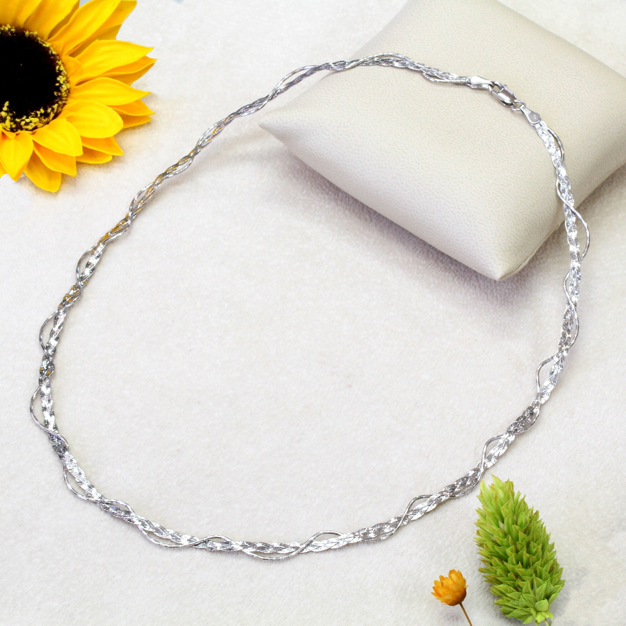 Women Silver Necklace 14K Gold Plated Silver Necklace Etsy