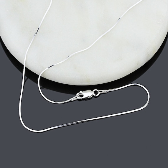 Square Snake Chain Necklace Sterling Silver - Made in Italy Square Snake Chain Necklace Sterling Silver - Made in Italy