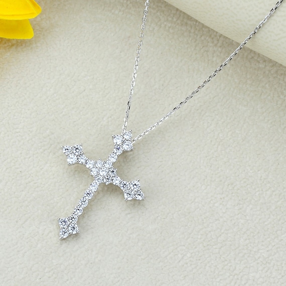 Platinum Plated Sterling Silver Cross 