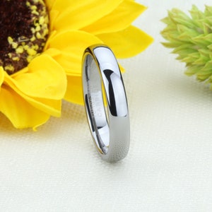 Men Women Tungsten Wedding Band 4MM Classic Domed Tungsten Ring, Custom Engraved Personalized Ring(CT204RTN-)